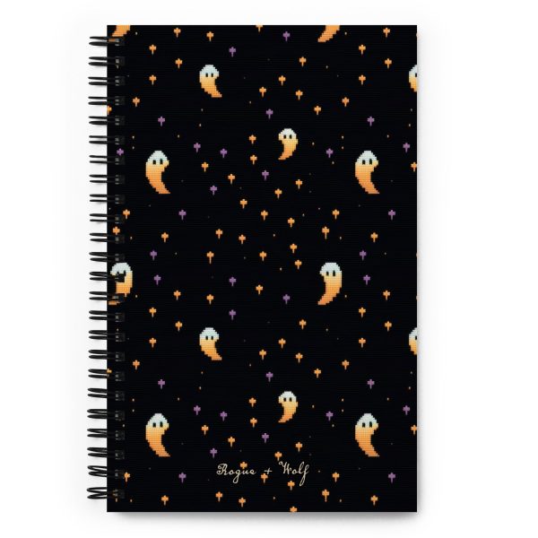 Spooky Soirée Spiral Notebook - Witchy Diary with Cute Ghosts, Uni & College Dark Academia Journal - Gothic Stationery Online