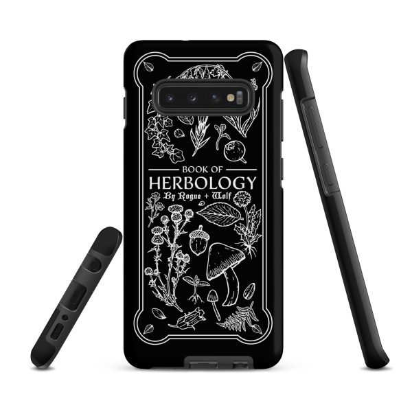 Book of Herbology B&W Tough Phone Case for Samsung - Elegant Durable Protective Witchy Gothic Unique Design For Cheap