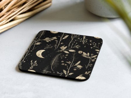 Twilight Garden Coaster - Witchy Gothic Drinkware Table Setup - Dark Academia Botanical Kitchen Home Decor - Goth Christmas Gifts Discount