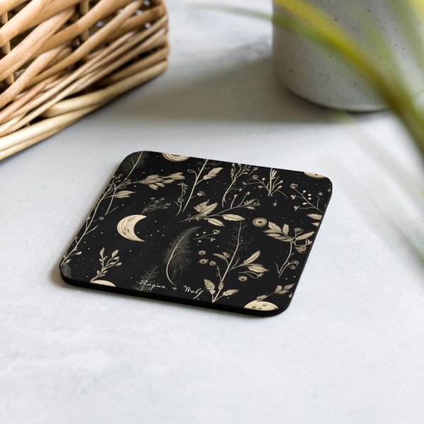 Twilight Garden Coaster - Witchy Gothic Drinkware Table Setup - Dark Academia Botanical Kitchen Home Decor - Goth Christmas Gifts Discount