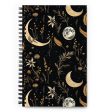 Moonlit Botanica Spiral Notebook - Botanical Witchy Journal Uni & College Dark Academia Essentials - Gothic Stationery Sale