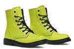 Lime Punch Boots - Vegan Leather Doc-Style Boots with Durable Stitched on Soles Hot on Sale