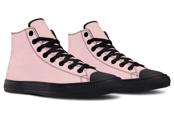 Rose Quartz High Tops - Classic Premium Canvas Shoes with Comfortable and Durable Soles For Sale