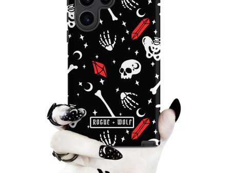 Skulls & Crystals Tough Phone Case for Samsung - Shockproof Anti-scratch Goth Witchy Phone Cover Accessory Cheap