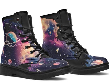 Nebula Boots - Vegan Leather Doc-Style Boots with Durable Stitched on Soles For Sale