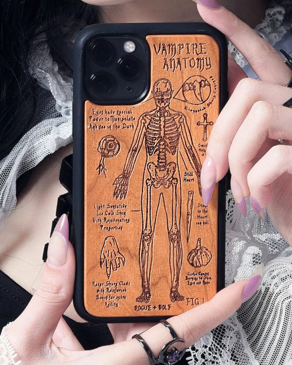 Vampire Anatomy - Engraved Cherry Wood Phone Case Sale