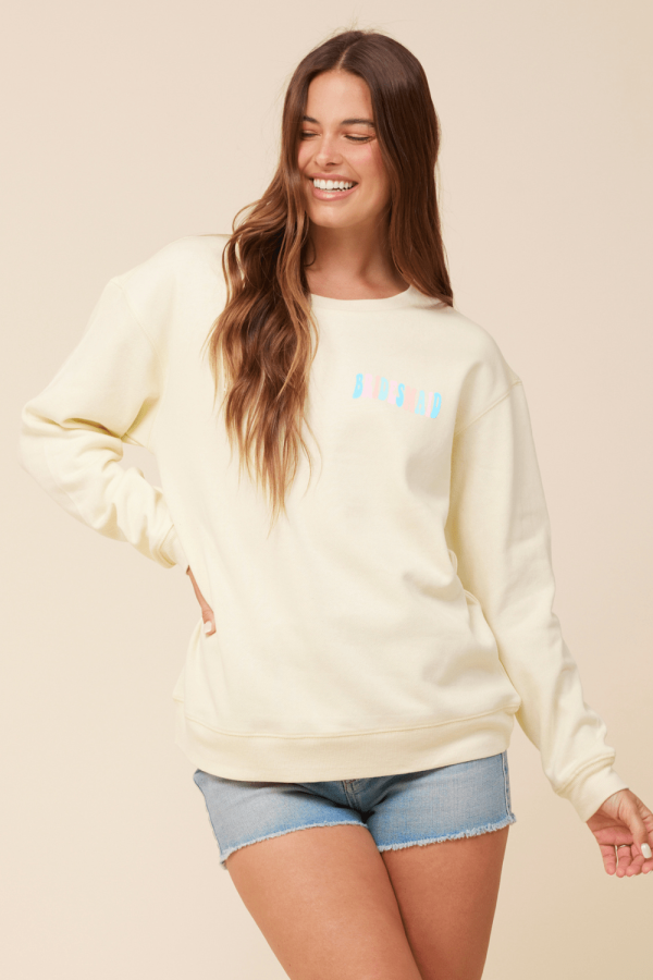 Bridesmaid  Lemon Surf Wash Crewneck Sweatshirt Cheap