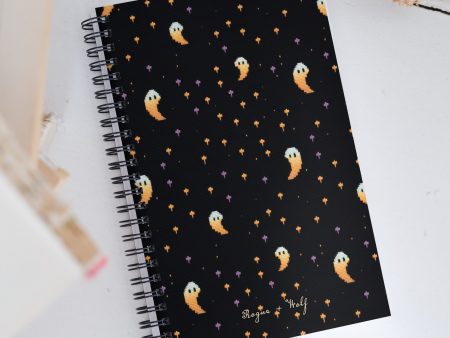 Spooky Soirée Spiral Notebook - Witchy Diary with Cute Ghosts, Uni & College Dark Academia Journal - Gothic Stationery Online