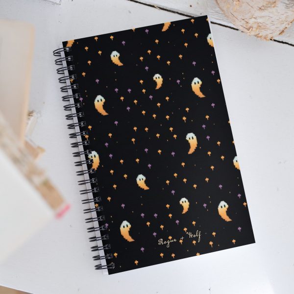 Spooky Soirée Spiral Notebook - Witchy Diary with Cute Ghosts, Uni & College Dark Academia Journal - Gothic Stationery Online