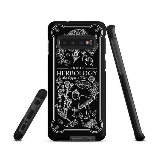 Book of Herbology B&W Tough Phone Case for Samsung - Elegant Durable Protective Witchy Gothic Unique Design For Cheap