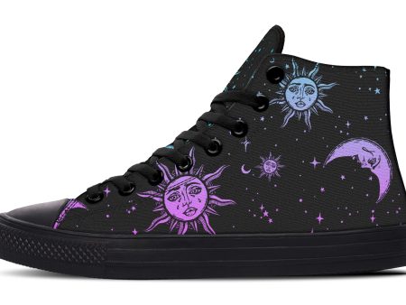 Celestial Pastel High Tops - Classic Premium Canvas Shoes with Comfortable and Durable Soles Cheap