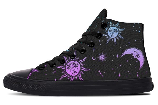 Celestial Pastel High Tops - Classic Premium Canvas Shoes with Comfortable and Durable Soles Cheap