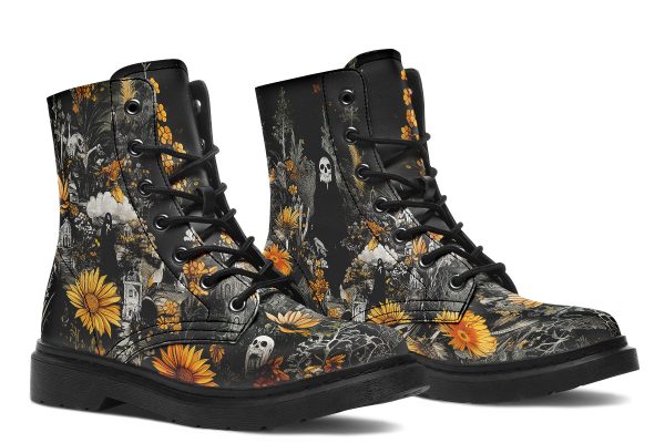 Grim’s Harvest Boots - Vegan Leather Doc-Style Boots with Durable Stitched on Soles Online Sale