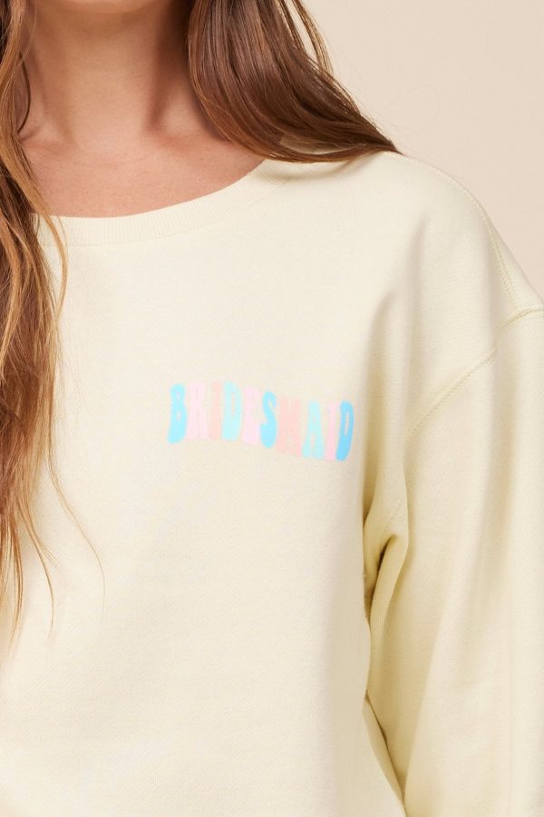 Bridesmaid  Lemon Surf Wash Crewneck Sweatshirt Cheap