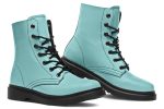 Aqua Mist Boots - Vegan Leather Doc-Style Boots with Durable Stitched on Soles Cheap