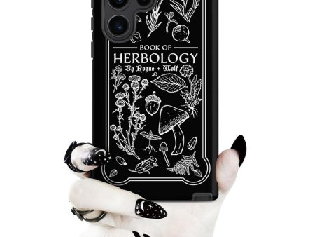 Book of Herbology B&W Tough Phone Case for Samsung - Elegant Durable Protective Witchy Gothic Unique Design For Cheap