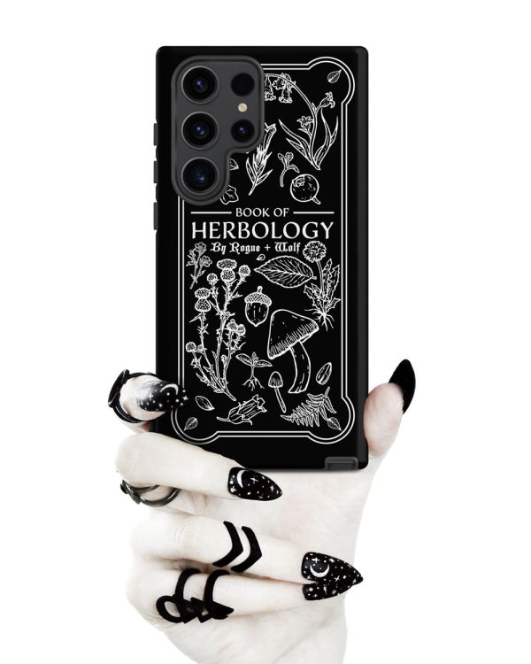 Book of Herbology B&W Tough Phone Case for Samsung - Elegant Durable Protective Witchy Gothic Unique Design For Cheap