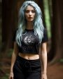 Astral Crop Top - Cute Black Witchy Alt Style Gothic Grunge Aesthetic Dark Academia Pagan Halloween Gothic Style on Sale