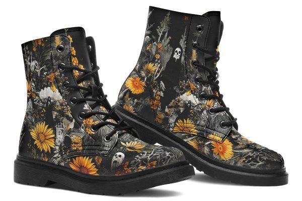 Grim’s Harvest Boots - Vegan Leather Doc-Style Boots with Durable Stitched on Soles Online Sale