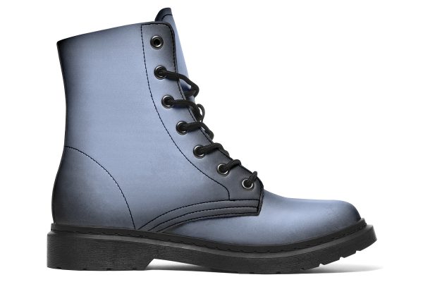 Twilight Blue Boots - Vegan Leather Doc-Style Boots with Durable Stitched on Soles Cheap