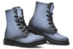 Twilight Blue Boots - Vegan Leather Doc-Style Boots with Durable Stitched on Soles Cheap