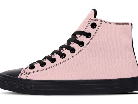 Rose Quartz High Tops - Classic Premium Canvas Shoes with Comfortable and Durable Soles For Sale