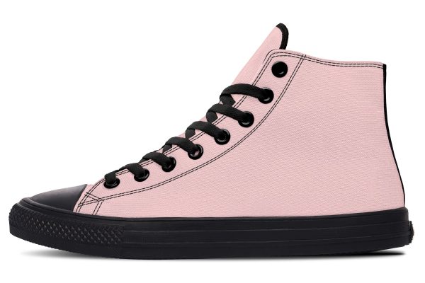 Rose Quartz High Tops - Classic Premium Canvas Shoes with Comfortable and Durable Soles For Sale