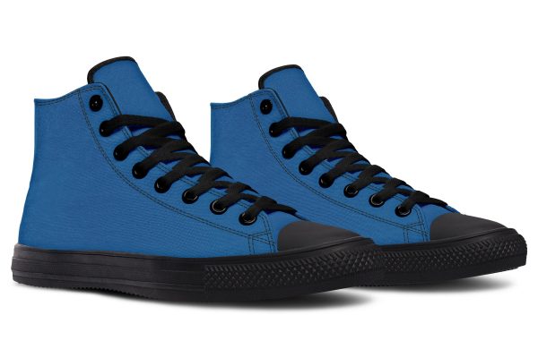 Cobalt Blue High Tops - Classic Premium Canvas Shoes with Comfortable and Durable Soles Discount