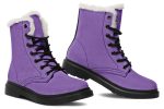 Retro Violet Winter Boots - Warm Micro-Suede Doc-Style Boots Lined with Vegan Wool Cheap