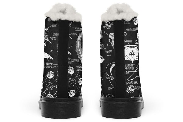 Raven Study Winter Boots - Warm Micro-Suede Doc-Style Boots Lined with Vegan Wool Online Hot Sale