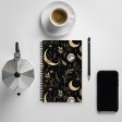 Moonlit Botanica Spiral Notebook - Botanical Witchy Journal Uni & College Dark Academia Essentials - Gothic Stationery Sale